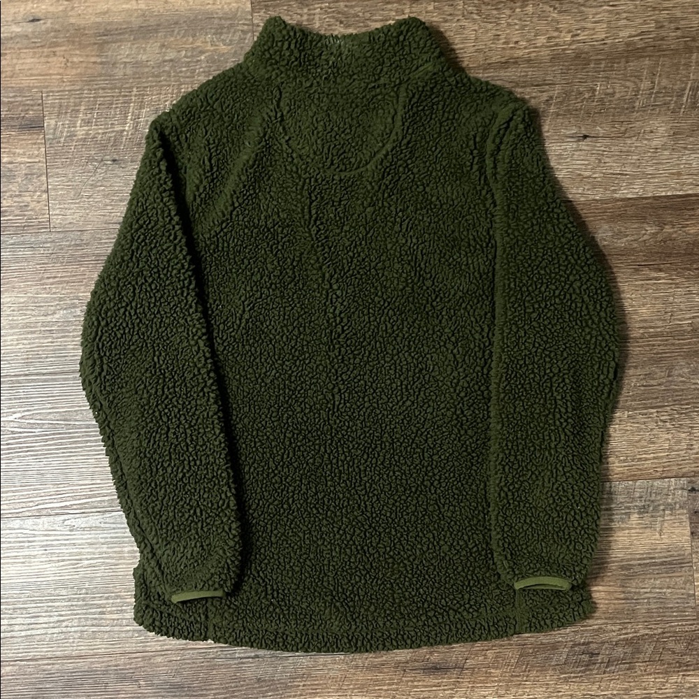 Simply Southern Olive Zip Up Sherpa Sweater - Picture 3 of 3